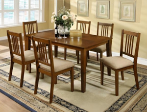 Artisan 1.5M Dining Set 7 Pcs Oak Pattern