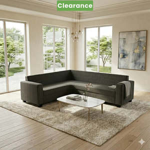 NZ Made Eco 6 Seater Corner Sofa Charcoal Colour - Floor Model