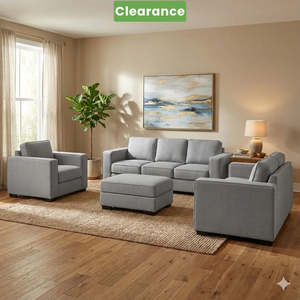Kiwi Comfort NZ Made Lounge Suites 3+2+1 seater + Ottoman - Floor Model