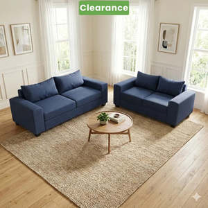 Clearance: NZ Made Prisma Lounge Suite Collection 3+2 Seater + Ottoman - Floor Model