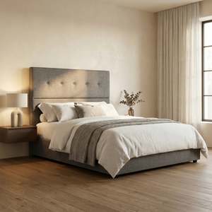 Clearance: NZ Made SleepVault Headboard Zinc Colour Queen - Floor Model