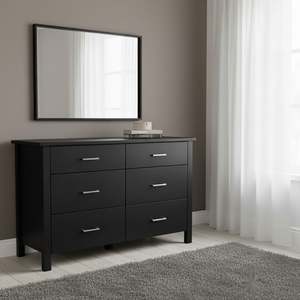 Beds Bedroom: Bella 6 Drw Dresser -Black