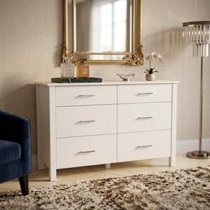 Bella 6 Drw Dresser -White