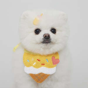 Best Sellers: 🍦Ice Cream Embroidered Pet Bib [Yellow]