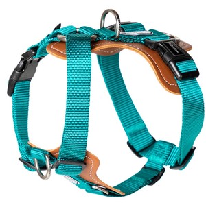 Dog Harnesses: BOBO Series Leather I-shape Dog Harness [Aden Green]