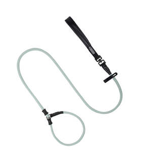 Dog Leashes: BOBO Series Leather Handle Integrated One Piece Dog Training P Rope [Seagull Gray]
