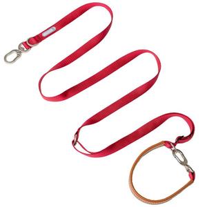 BOBO Series Leather Hands Free Multi-Function Cross Body Dog Leash [Cardamom Red]