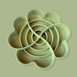 Dine: Blossom Heart Slow Feeder Bowl [Leaf Green]