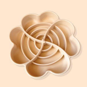 Blossom Heart Slow Feeder Bowl [Beige Cream]