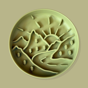 Mountain Trails Slow Feeder Bowl [Adventure Green]