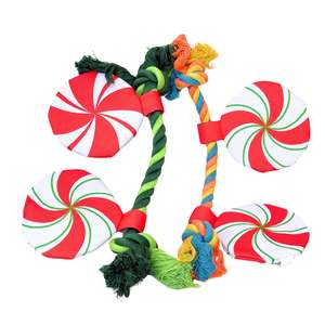 🍬 Christmas Candy Rope Dog Toy