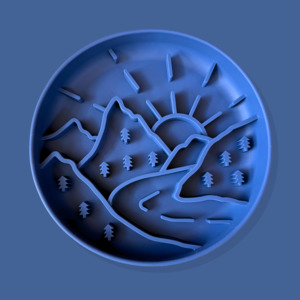 Slow Feeder: Mountain Trails Slow Feeder Bowl [Deep Blue]