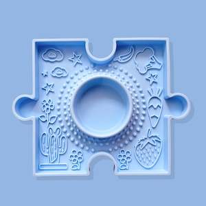 Pawzzle 2-in-1 Enrichment Feeding & Water Lick Bowl [Light Blue]