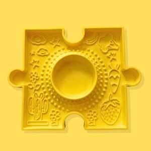 Pawzzle 2-in-1 Enrichment Feeding & Water Lick Bowl [Yellow]