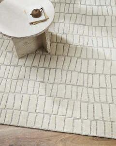 Baya Refined Texture Floor Rugs: Safi Ecru Floor Rug