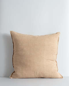 100 Linen: Cassia Toasted Coconut Square Cushion