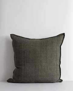 100 Linen: Cassia Nori Square Cushion