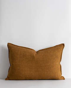 100 Linen: Arcadia Tobacco Lumbar Cushion