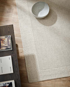 Baya Refined Texture Floor Rugs: Vermont Sand Floor Rug