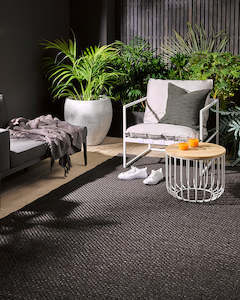 Flax Charcoal Floor Rug