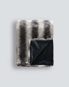 Elmwood Throw Collection: Striped Badger Faux Fur Throw
