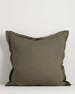 100 Linen: Linden Olive Cushion