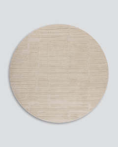 Contemporary Textured Floor Rugs: Venice Ecru Round Floor Rug