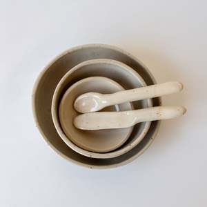 Everyday Tableware: Everyday Mini Bowls Set - Speckled cream