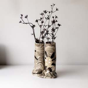 Moon Jar Hangari Collection Copy: Nerikomi Double Vase