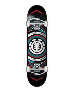 ELEMENT HATCHED RED BLUE COMPLETE SKATEBOARD