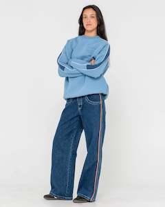 Womens Hoods Jumpers 2 0: RUSTY TWO TIMER PANELLED CREW WMN