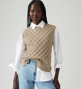 LEVIS BLUEBELL CABLE KNIT VEST WMN
