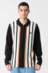 M Knit: XLARGE RAIL KNIT L/S POLO MENS