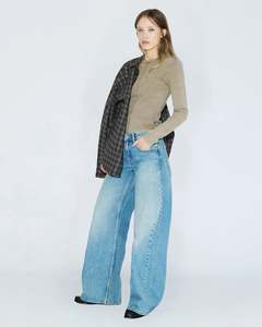 Denim And Pants: DR DENIM RHUE LOW WIDE JEAN WMN