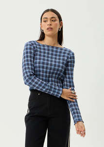 Womens Tshirts Longsleeves 1: AFENDS MOUNTAINS SEERSUCKER L/S TOP WMN