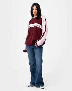 RUSTY WHITE LINES TWO TONE KNIT WMN