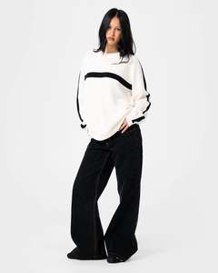RUSTY WHITE LINES KNIT WMN