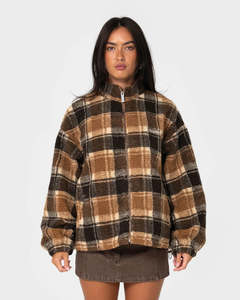 RUSTY PLAYER TWO ZIP THROUGH SHERPA FLEECE WMN