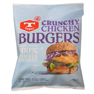Products: Tegel - Crunchy Chicken Burger Patties - Future Foods Auckland