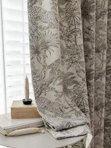 Yorkshire Toile stylish triple pleat & eyelet curtains