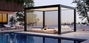 Enclosed Pergola with LED Lighting & Louvered Roof