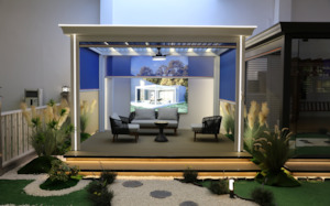 Pergolas: Modern Pergola with LED Lighting & Motorised Blinds