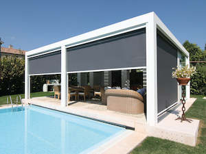 Pergolas: Enclosed Pergola with Outdoor Blinds