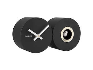 Table Clock: Duo Cuckoo Clock - Matte Black