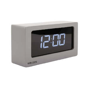 Table Clock: Boxed LED Alarm/Table Clock - Warm Grey