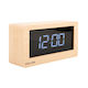 Boxed LED Table Clock - Light Wood