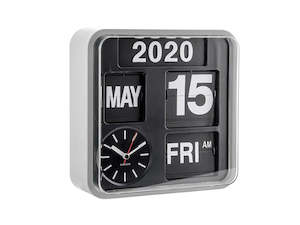 Table Clock: Mini Flip Clock - Silver