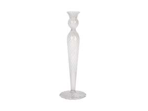 Present Time: Swirl Candle Holder - Large Clear