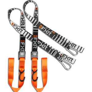 FXR 1.5" Tie-Down Straps - Black/Orange (2 Pack)