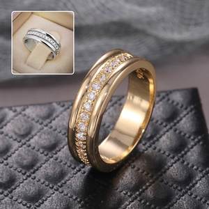 Accessories 1: Simple Golden Sliver Rhinestones Ring Copper Plated RIngs Fashion Jewellery